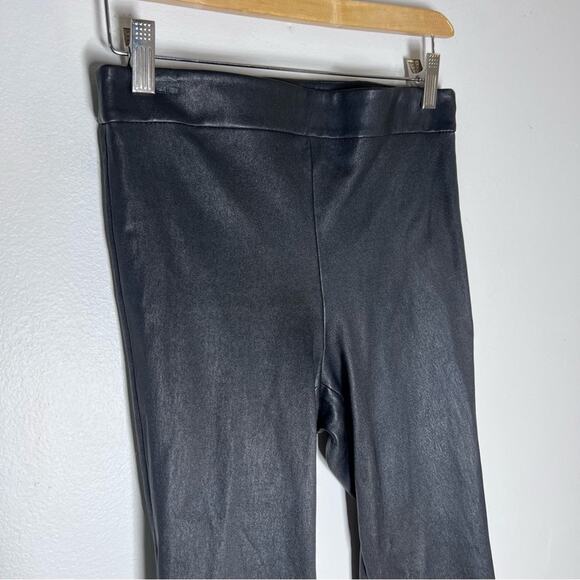 Theory Slim Kick Urban Leather Pants Black Cropped Kick Flare Sz 4 - Picture 5 of 9